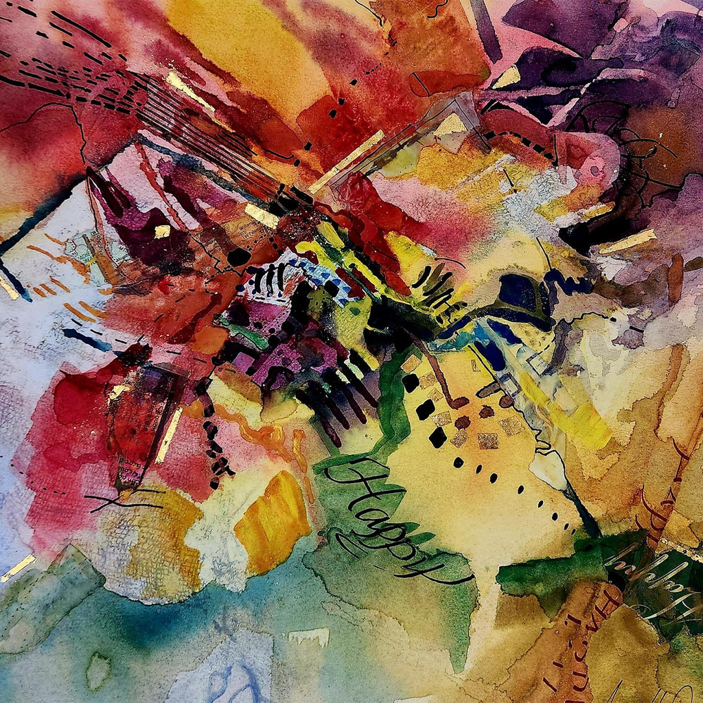 Abstract Mixed Media Watercolor