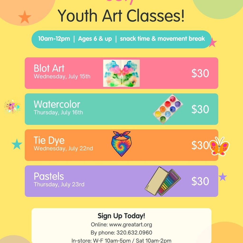 July 2026 Youth Art Classes